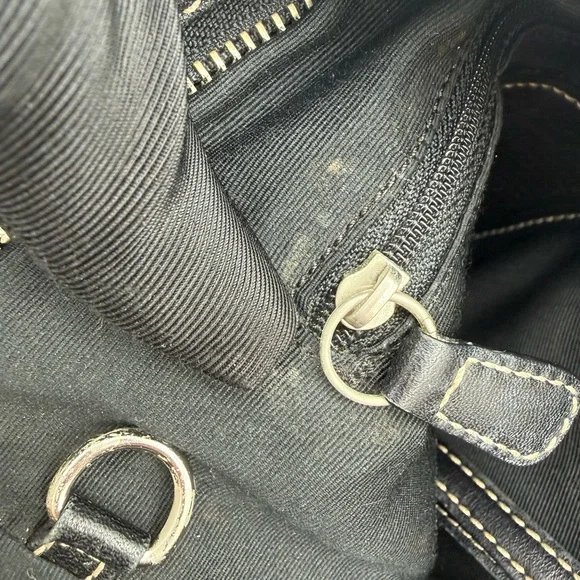 Coach Soho Buckle Flap Hobo Black Leather Y2K Shoulder Bag 1452 Silver Hardware - Picture 14 of 16